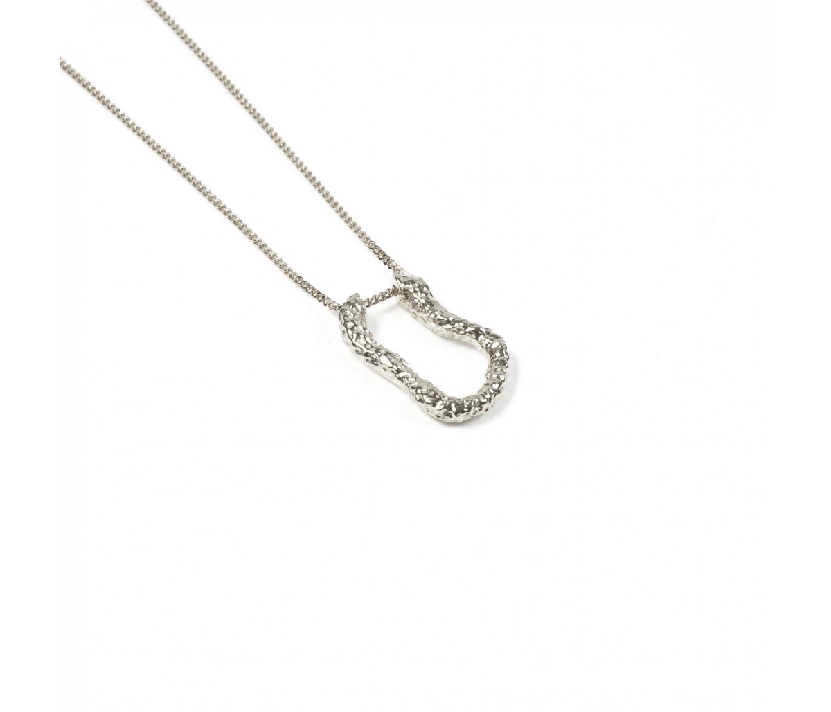 Silver long necklace with details