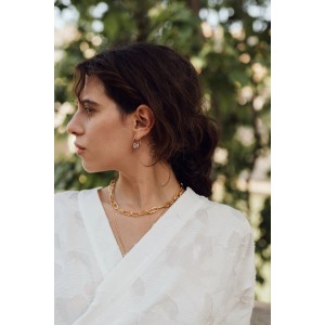 Hoop earrings with Murano glass pendant